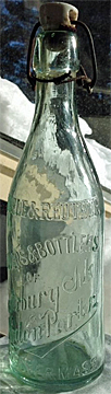 GINDELE & REUTHER BREWERS & BOTTLERS EMBOSSED BEER BOTTLE