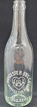 WORCESTER BREWING COMPANY EMBOSSED BEER BOTTLE