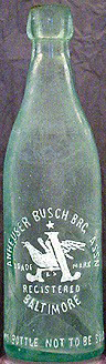 ANHEUSER BUSCH BREWING ASSOCIATION EMBOSSED BEER BOTTLE