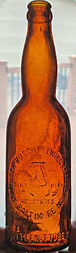 ANHEUSER BUSCH BREWING ASSOCIATION EMBOSSED BEER BOTTLE