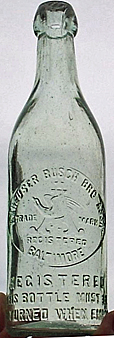 ANHEUSER BUSCH BREWING ASSOCIATION EMBOSSED BEER BOTTLE