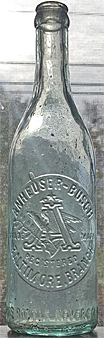 ANHEUSER BUSCH BREWING ASSOCIATION EMBOSSED BEER BOTTLE