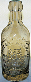 BALTIMORE-BERLINER WEISS BEER BREWING COMPANY EMBOSSED BEER BOTTLE