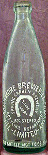 SPRING GARDEN BREWERY BOTTLING DEPARTMENT EMBOSSED BEER BOTTLE