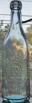 SPRING GARDEN BREWERY BOTTLING DEPARTMENT EMBOSSED BEER BOTTLE