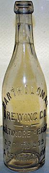 BARTHOLOMAY BREWING COMPANY EMBOSSED BEER BOTTLE