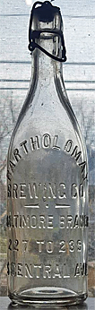 BARTHOLOMAY BREWING COMPANY EMBOSSED BEER BOTTLE