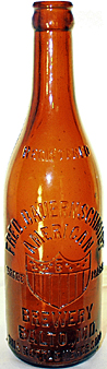 FRED BAUERNSCHMIDT AMERICAN BREWERY EMBOSSED BEER BOTTLE