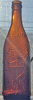 FRED BAUERNSCHMIDT AMERICAN BREWERY EMBOSSED BEER BOTTLE