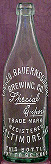 THE GEORGE BAUERNSCHMIDT BREWING COMPANY EMBOSSED BEER BOTTLE