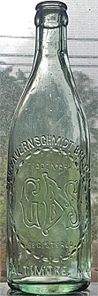 THE GEORGE BAUERNSCHMIDT BREWING COMPANY EMBOSSED BEER BOTTLE