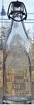 THE GEORGE BAUERNSCHMIDT BREWING COMPANY EMBOSSED BEER BOTTLE