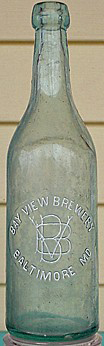 BAY VIEW BREWERY EMBOSSED BEER BOTTLE