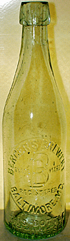 THE BERGER BREWERY EMBOSSED BEER BOTTLE