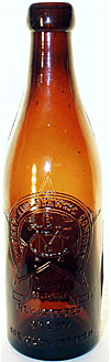 BREHM BREWERY BRANCH EMBOSSED BEER BOTTLE