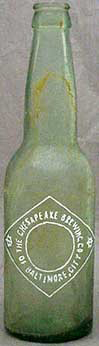 THE CHESAPEAKE BREWING COMPANY EMBOSSED BEER BOTTLE