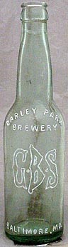 DARLEY PARK BREWERY EMBOSSED BEER BOTTLE