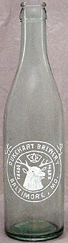 DUKEHART BREWERY EMBOSSED BEER BOTTLE