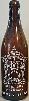 THE EIGENBROT BREWERY EMBOSSED BEER BOTTLE