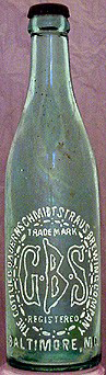 THE GOTTLIEB BAUERNSCHMIDT STRAUS BREWING COMPANY EMBOSSED BEER BOTTLE