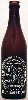 THE GOTTLIEB BAUERNSCHMIDT STRAUS BREWING COMPANY EMBOSSED BEER BOTTLE