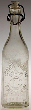 GEORGE GUNTHER'S BREWERY EMBOSSED BEER BOTTLE