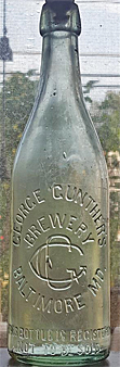 GEORGE GUNTHER'S BREWERY EMBOSSED BEER BOTTLE