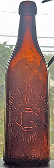 GEORGE GUNTHER'S BREWERY EMBOSSED BEER BOTTLE