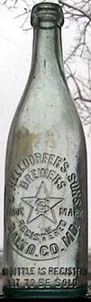 S. HELLDORFER'S SONS BREWERS EMBOSSED BEER BOTTLE