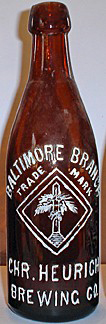 CHR. HEURICH BREWING COMPANY EMBOSSED BEER BOTTLE