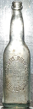 IROQUOIS BREWING COMPANY EMBOSSED BEER BOTTLE