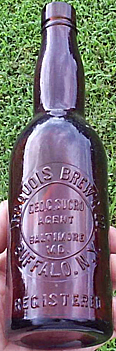 IROQUOIS BREWING COMPANY EMBOSSED BEER BOTTLE