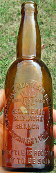 THE CHRISTIAN MOERLEIN BREWING COMPANY EMBOSSED BEER BOTTLE