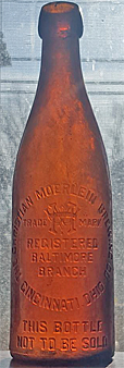 THE CHRISTIAN MOERLEIN BREWING COMPANY EMBOSSED BEER BOTTLE