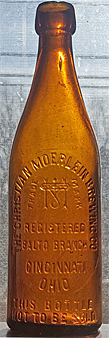 THE CHRISTIAN MOERLEIN BREWING COMPANY EMBOSSED BEER BOTTLE