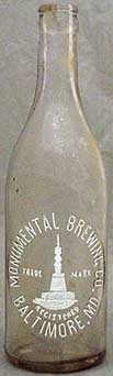 MONUMENTAL BREWING COMPANY EMBOSSED BEER BOTTLE