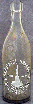 MONUMENTAL BREWING COMPANY EMBOSSED BEER BOTTLE