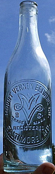 MOUNT VERNON BREWING COMPANY EMBOSSED BEER BOTTLE