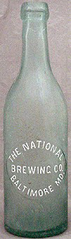 THE NATIONAL BREWING COMPANY EMBOSSED BEER BOTTLE