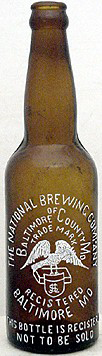 THE NATIONAL BREWING COMPANY EMBOSSED BEER BOTTLE