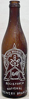 THE NATIONAL BREWERY EMBOSSED BEER BOTTLE