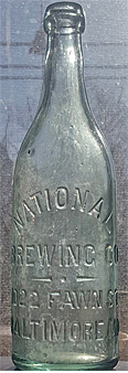 THE NATIONAL BREWING COMPANY EMBOSSED BEER BOTTLE