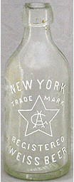 NEW YORK WEISS BEER EMBOSSED BEER BOTTLE