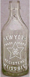 NEW YORK WEISS BEER EMBOSSED BEER BOTTLE