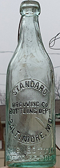 THE STANDARD BREWING COMPANY EMBOSSED BEER BOTTLE