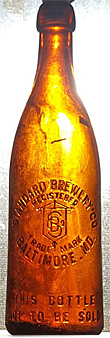 THE STANDARD BREWERY COMPANY EMBOSSED BEER BOTTLE