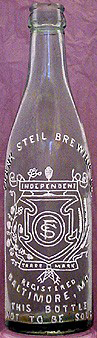 FRANK STEIL BREWING COMPANY EMBOSSED BEER BOTTLE