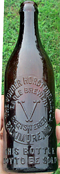 THE VON DER HORST BREWING COMPANY EAGLE BREWERY EMBOSSED BEER BOTTLE