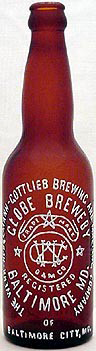 THE WEHR - HOBELMANN - GOTTLIEB BREWING & MALTING COMPANY EMBOSSED BEER BOTTLE