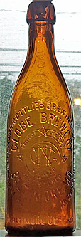 THE WEHR - HOBELMANN - GOTTLIEB BREWING & MALTING COMPANY EMBOSSED BEER BOTTLE